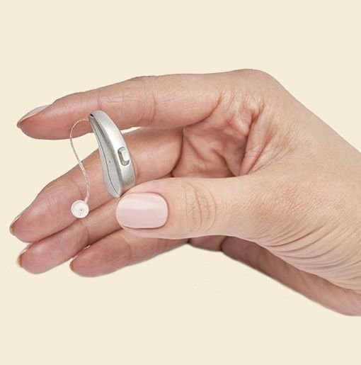 Hörgerät grau weiss