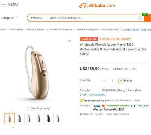 Angebot für Phonak Hörgerät auf Alibaba