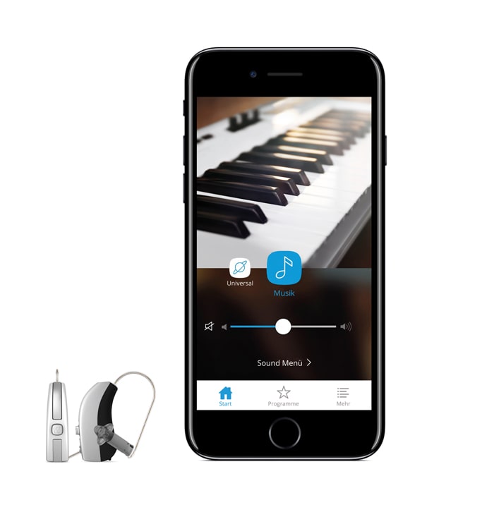 Widex Smartphone verbunden mit Hoergeraet